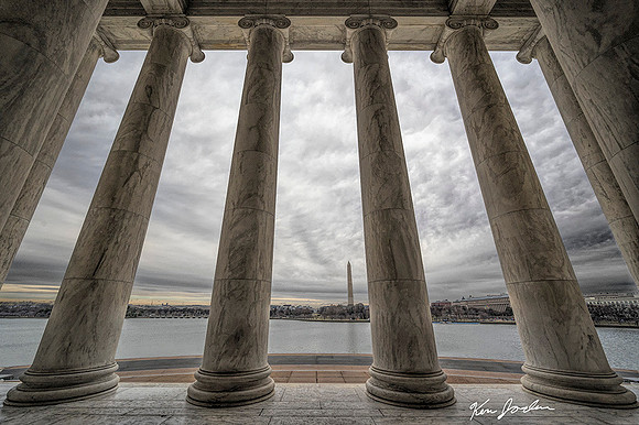 Jefferson Memorial With Washington