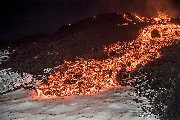 Lava Flow On Snow