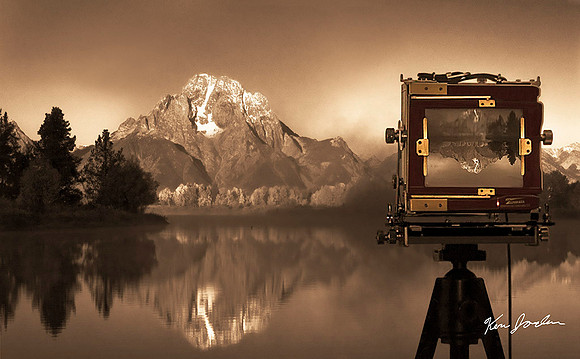 Old Time Photo Tetons Wyoming